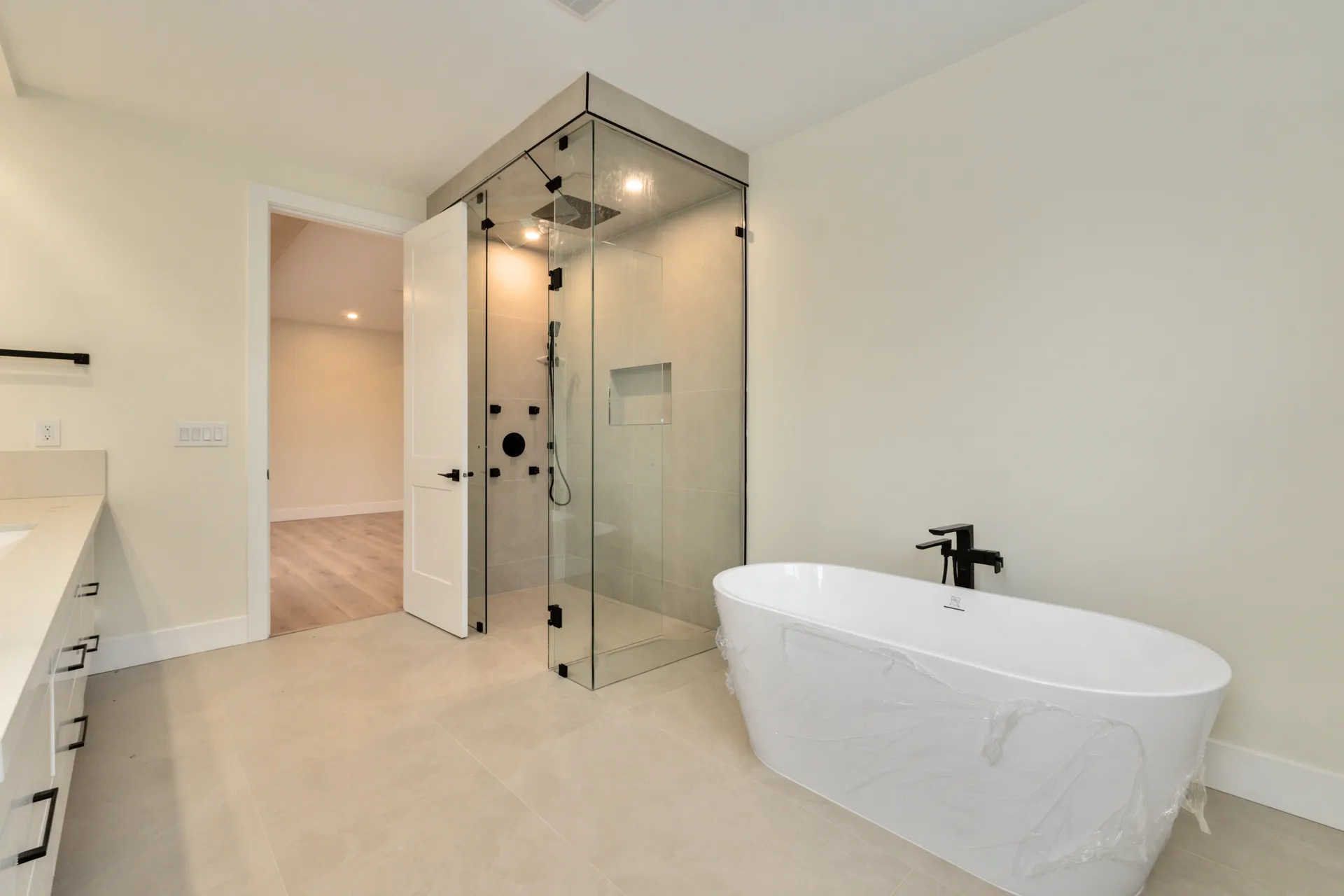 Langley modern custom estate, daytime front exterior, view 10