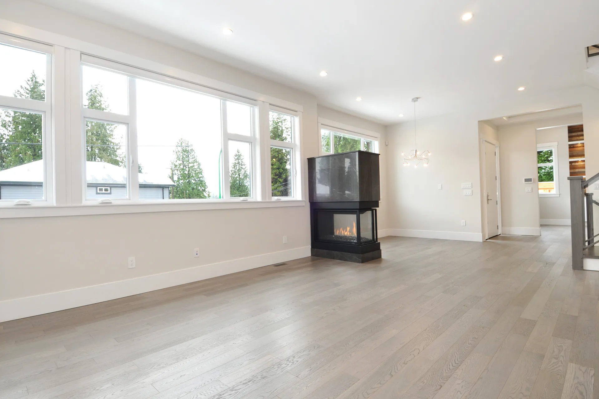 Lynn Valley contemporary family home, open kitchen and living room, view 5
