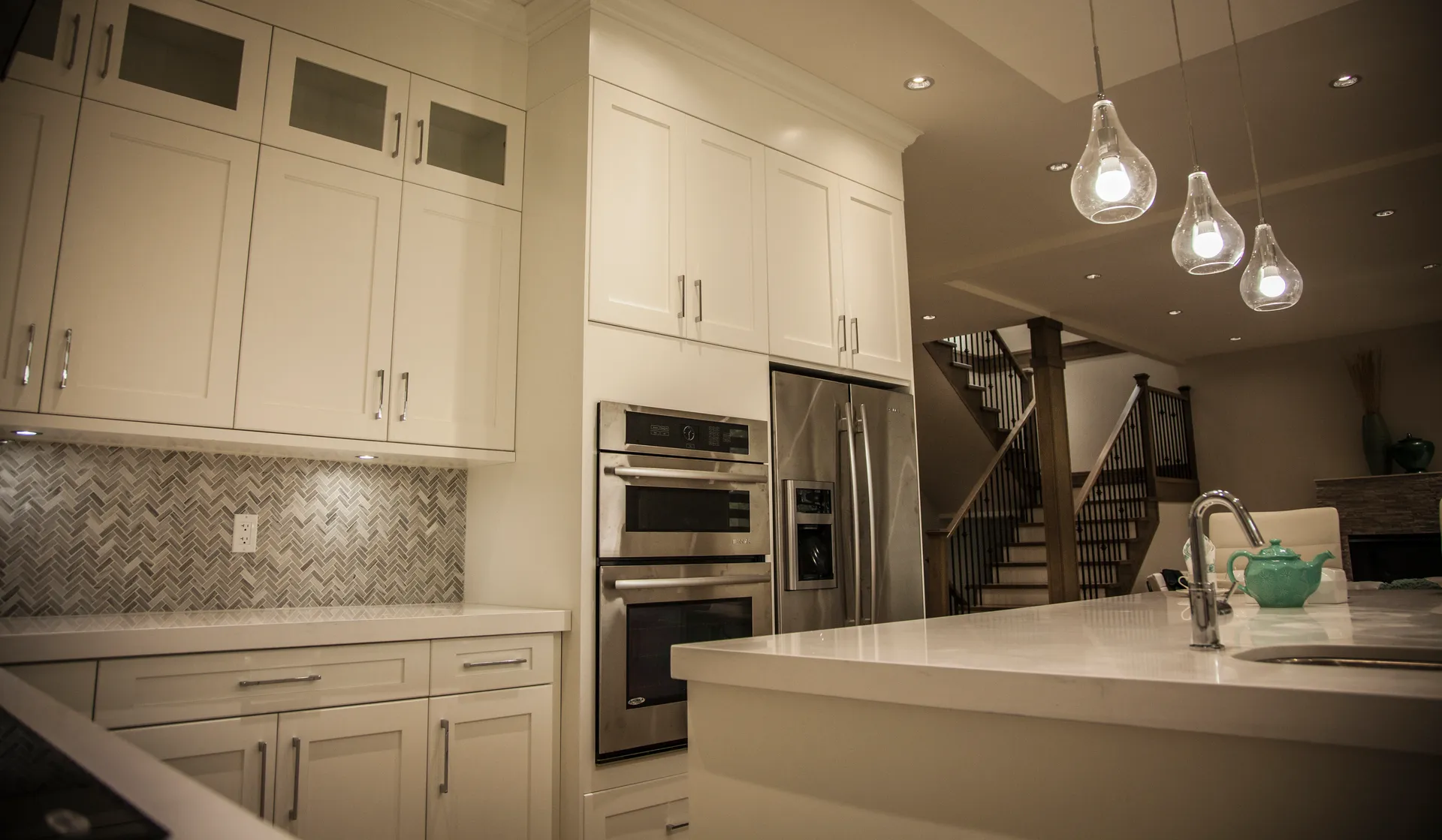 Maple Ridge custom home, open living and kitchen, view 3